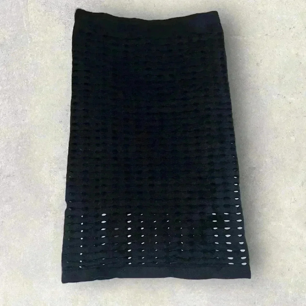 Free people black cut out midi skirt nwot